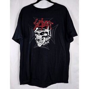 Slayer Graphic T-Shirt Skull Iron Cross Band Tee XXL Metal Iron Cross 90s Thrash